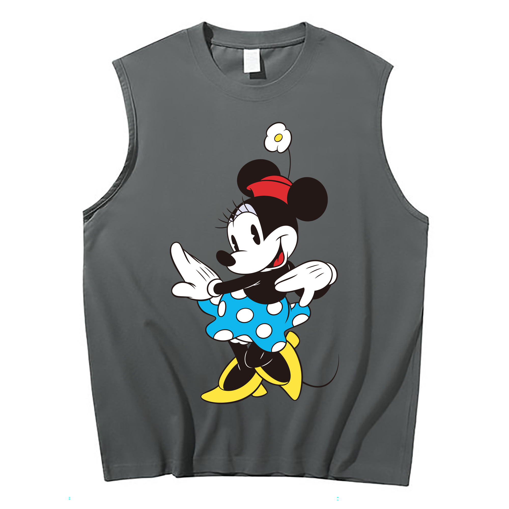 ミッキーマウス Mickey Mouse コットン100％タンクトップ（フロントプリント）